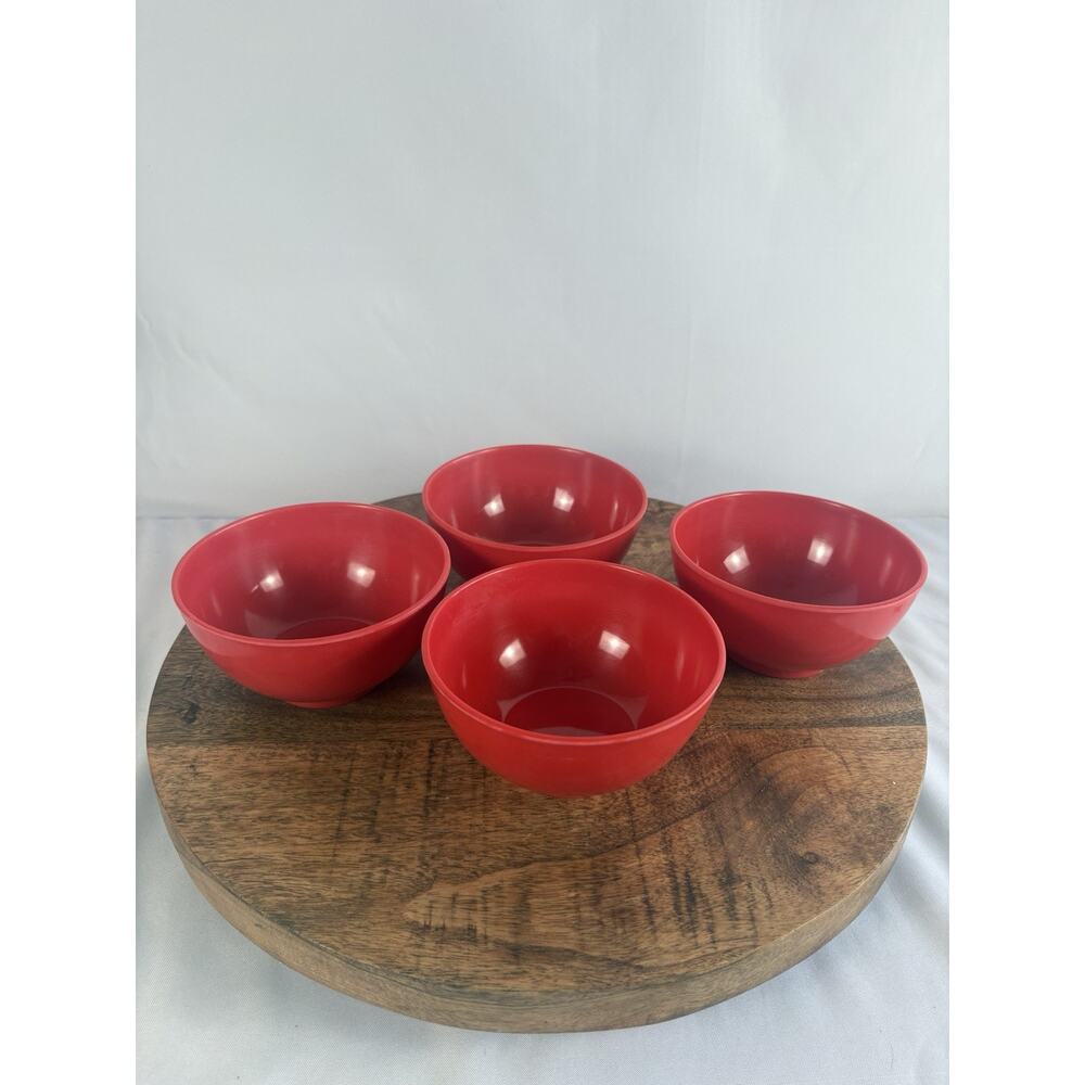4 -1/2 Qt. Red Melamine Bowls . Cereal Or Serving